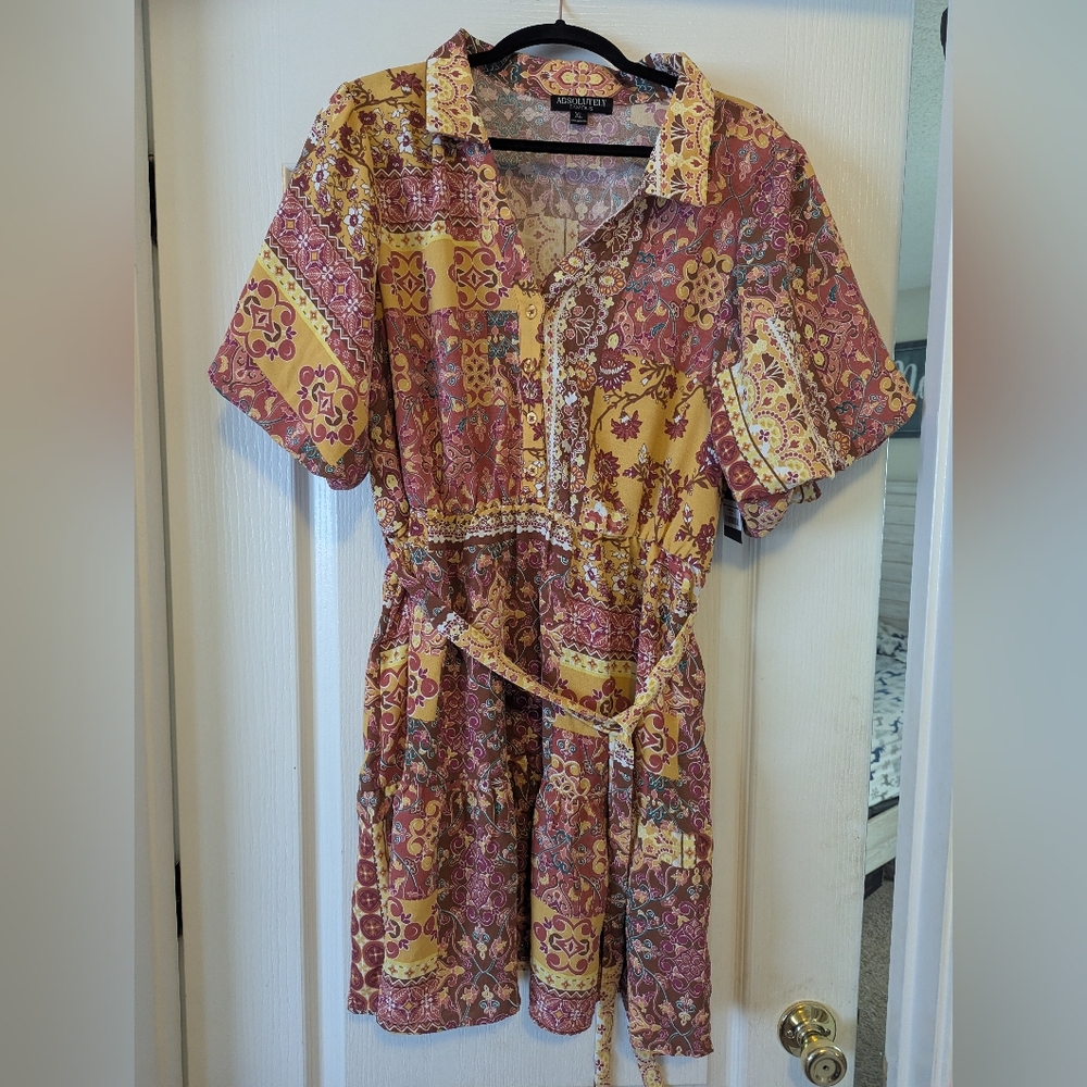 Absolutely Famous Multicolor Patterned Top NWT - image 1